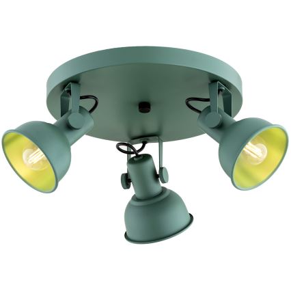 Argon 6265 - Reflektorska lampa LENORA 3xE14/7W/230V zelena