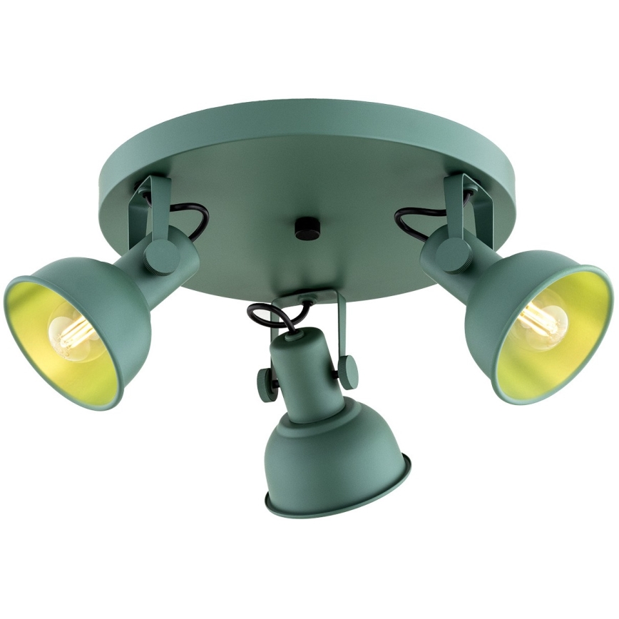 Argon 6265 - Reflektorska lampa LENORA 3xE14/7W/230V zelena
