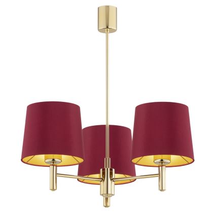 Argon 6266 - Viseći luster PONTE PLUS 3xE27/15W/230V crveno