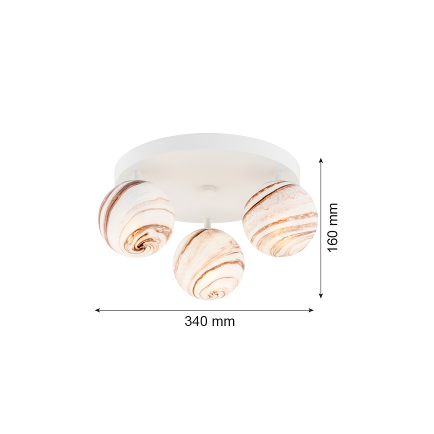 Argon 6291 - Plafonjera FABIO 3xE14/7W/230V alabaster beli