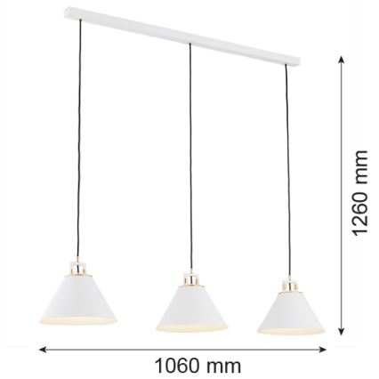 Argon 6291 - Plafonjera FABIO 3xE14/7W/230V alabaster beli