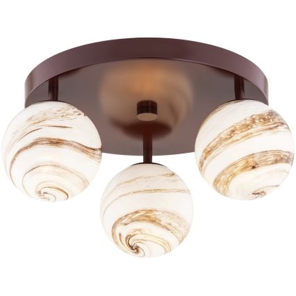 Argon 6292 - Plafonjera FABIO 3xE14/7W/230V alabaster braon