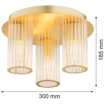 Argon 6304 - Plafonjera HAMPTON 3xE14/7W/230V zlatna