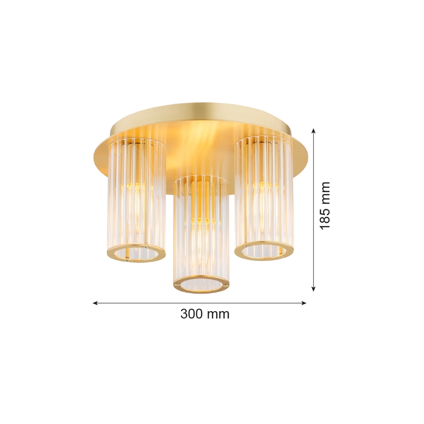 Argon 6304 - Plafonjera HAMPTON 3xE14/7W/230V zlatna