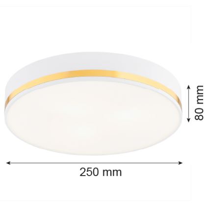 Argon 7034 - Plafonjera AMORE 2xE27/15W/230V pr. 25 cm beli/zlatna
