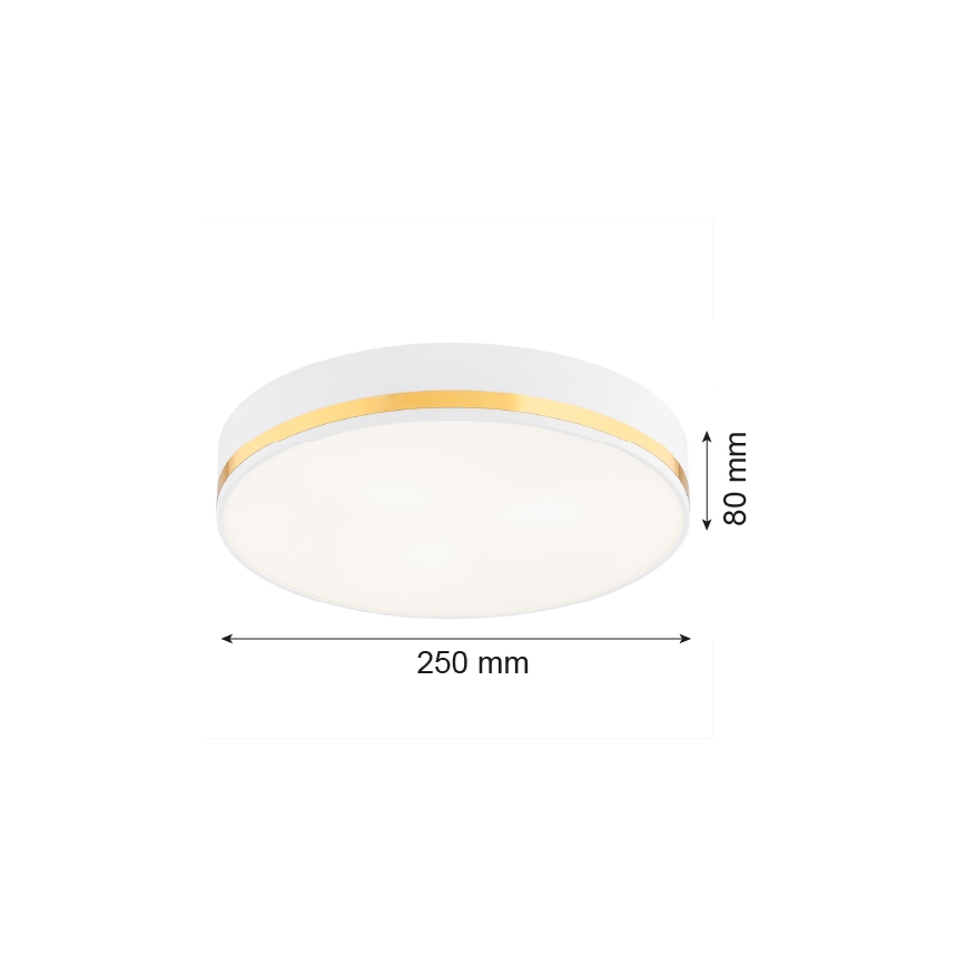 Argon 7034 - Plafonjera AMORE 2xE27/15W/230V pr. 25 cm beli/zlatna