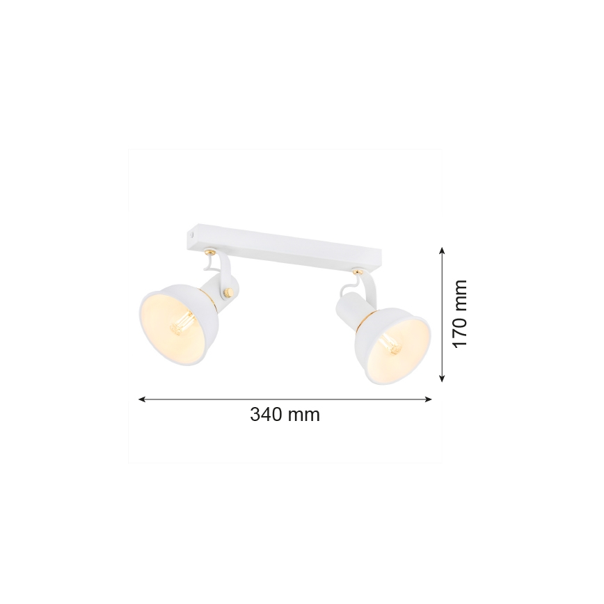 Argon 7036 - Reflektorska lampa TWIST 2xE14/7W/230V beli/zlatna