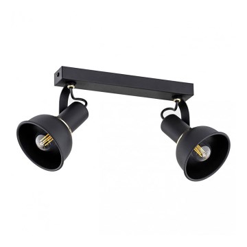Argon 7037 - Reflektorska lampa TWIST 2xE14/7W/230V crno/zlatna