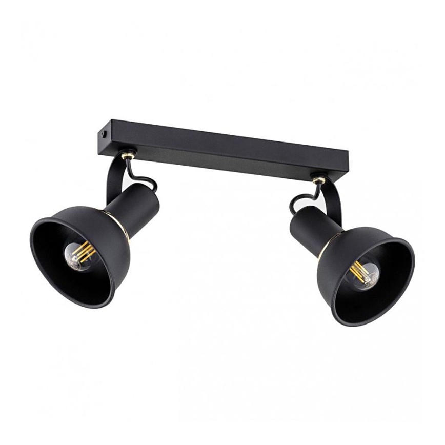 Argon 7037 - Reflektorska lampa TWIST 2xE14/7W/230V crno/zlatna