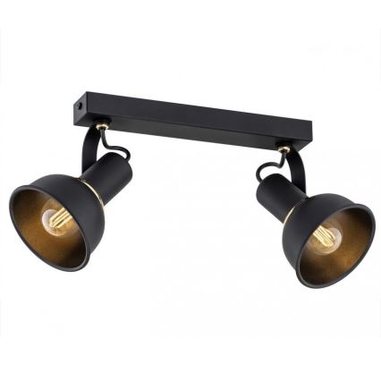 Argon 7037 - Reflektorska lampa TWIST 2xE14/7W/230V crno/zlatna