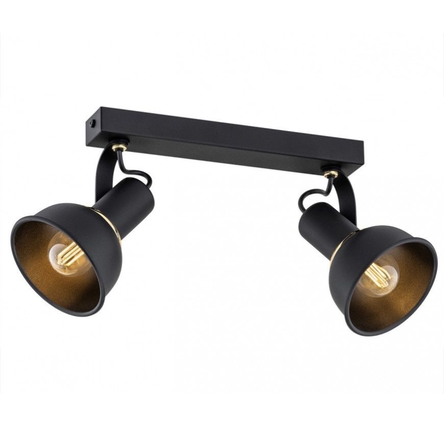 Argon 7037 - Reflektorska lampa TWIST 2xE14/7W/230V crno/zlatna