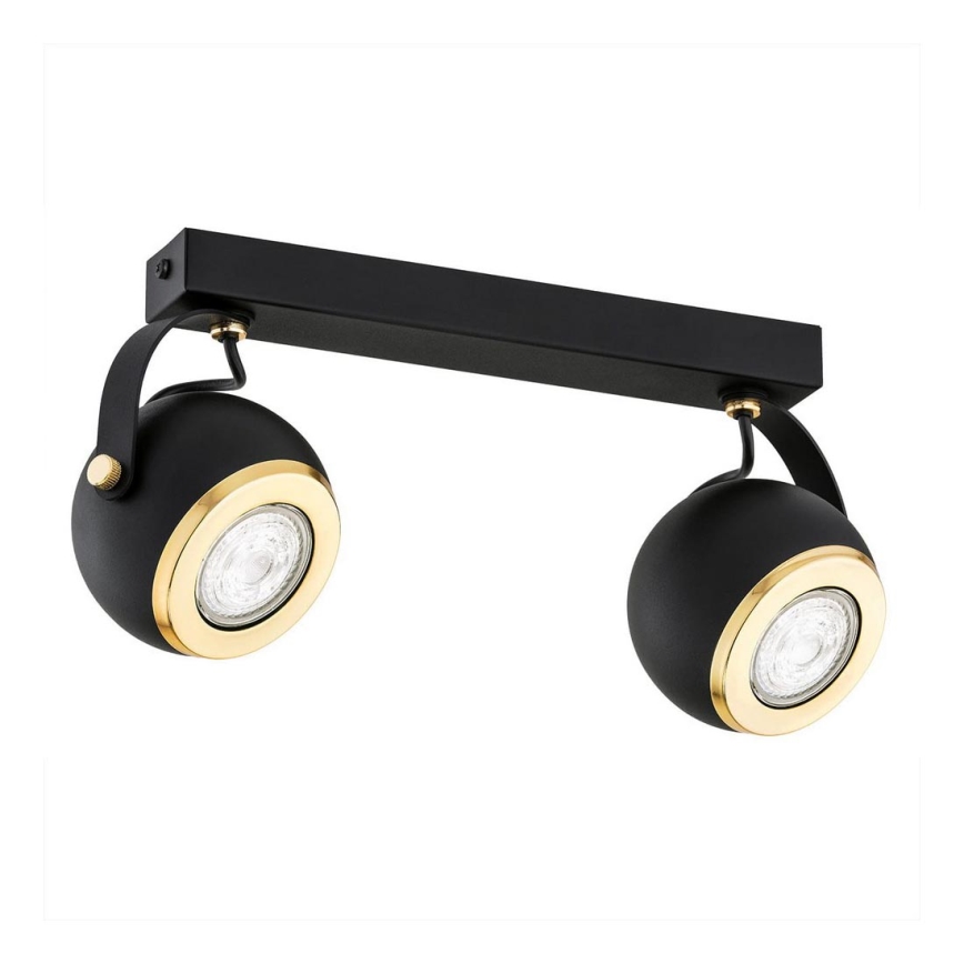 Argon 7039 - Reflektorska lampa KOS PLUS 2xGU10/5W/230V crno/zlatna