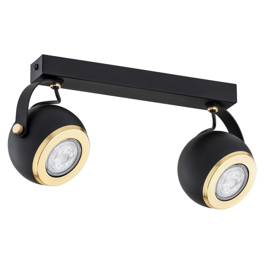 Argon 7039 - Reflektorska lampa KOS PLUS 2xGU10/5W/230V crno/zlatna