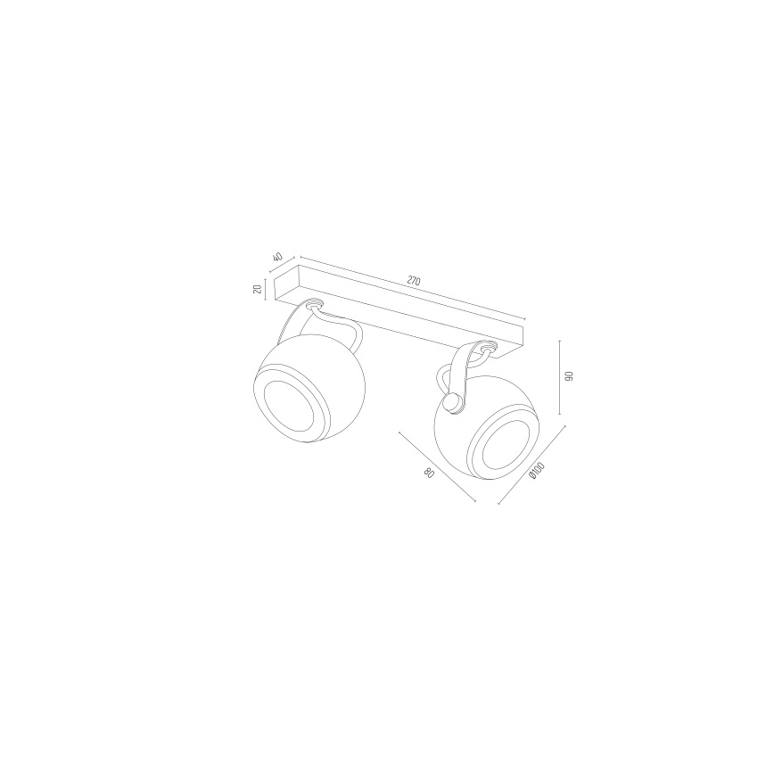 Argon 7039 - Reflektorska lampa KOS PLUS 2xGU10/5W/230V crno/zlatna