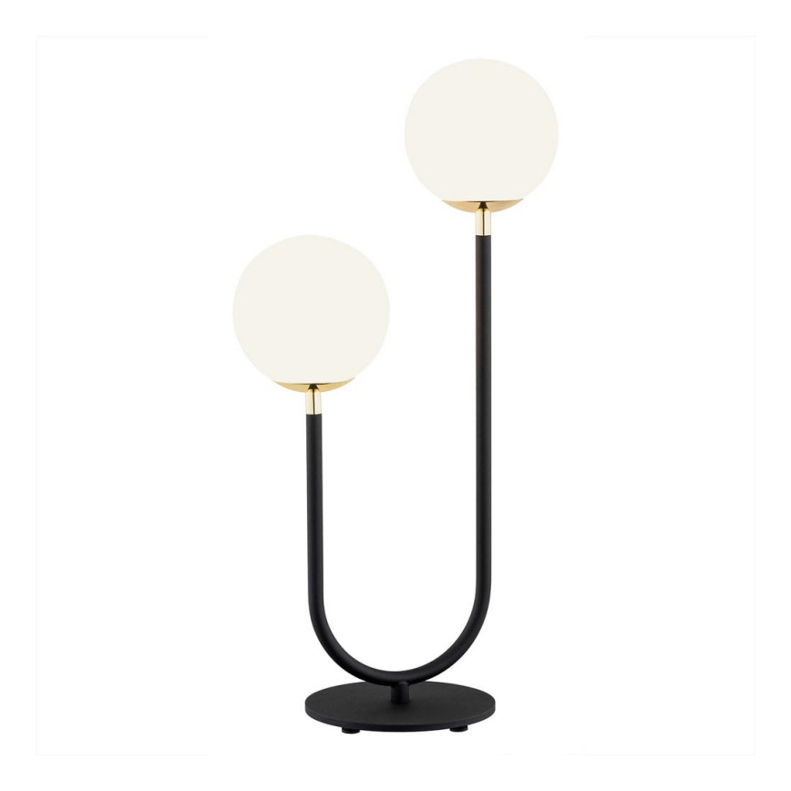 Argon 7072 - Stona lampa FERRONE 2xE14/7W/230V crno/beli/zlatna