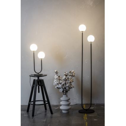 Argon 7072 - Stona lampa FERRONE 2xE14/7W/230V crno/beli/zlatna