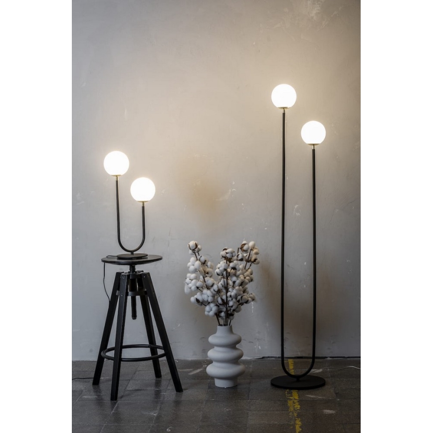 Argon 7072 - Stona lampa FERRONE 2xE14/7W/230V crno/beli/zlatna