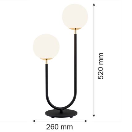 Argon 7072 - Stona lampa FERRONE 2xE14/7W/230V crno/beli/zlatna