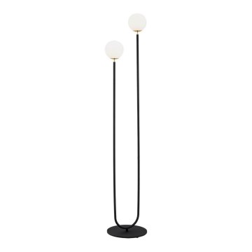 Argon 7073 - Podna lampa FERRONE 2xE14/7W/230V crno/beli/zlatna
