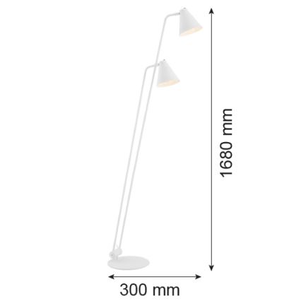 Argon 7076 - Podna lampa AVALONE 2xE27/15W/230V beli