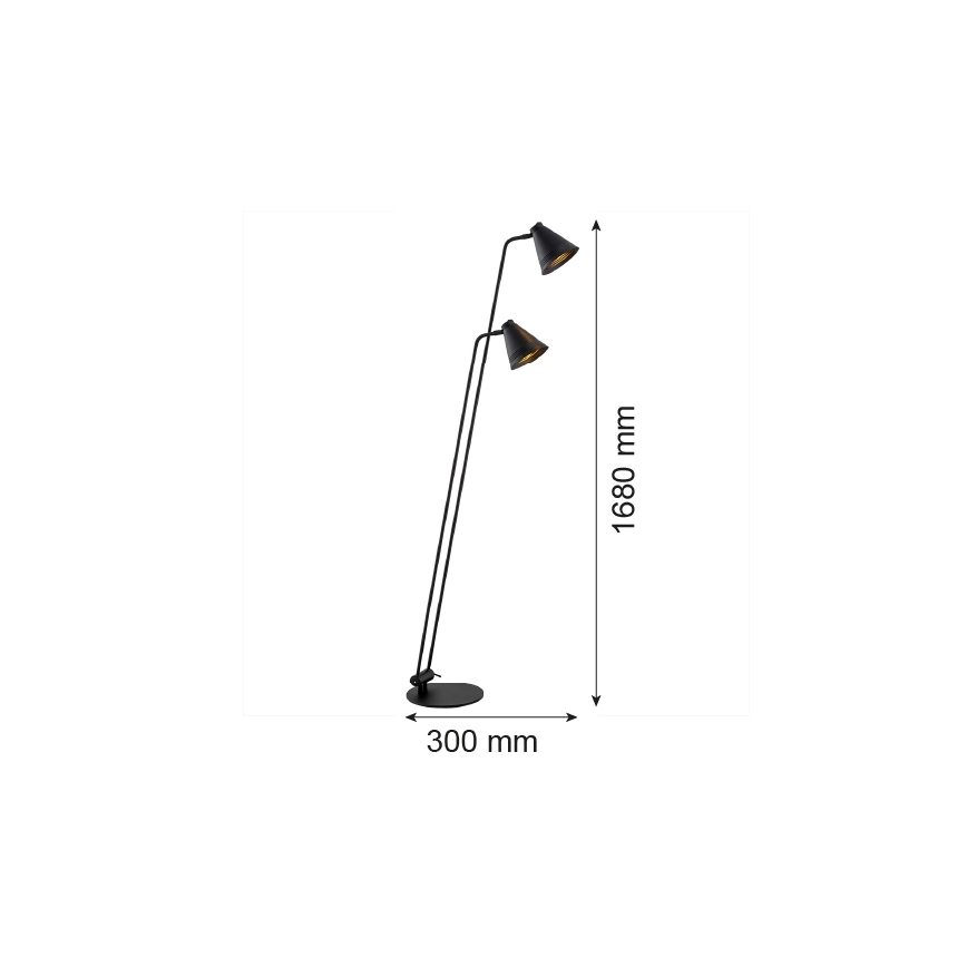 Argon 7077 - Podna lampa AVALONE 2xE27/15W/230V crno