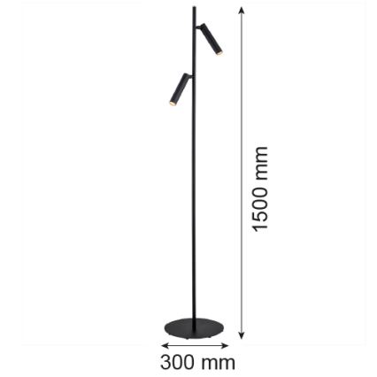 Argon 7082 - Podna lampa TORRE 2xG9/6W/230V crno