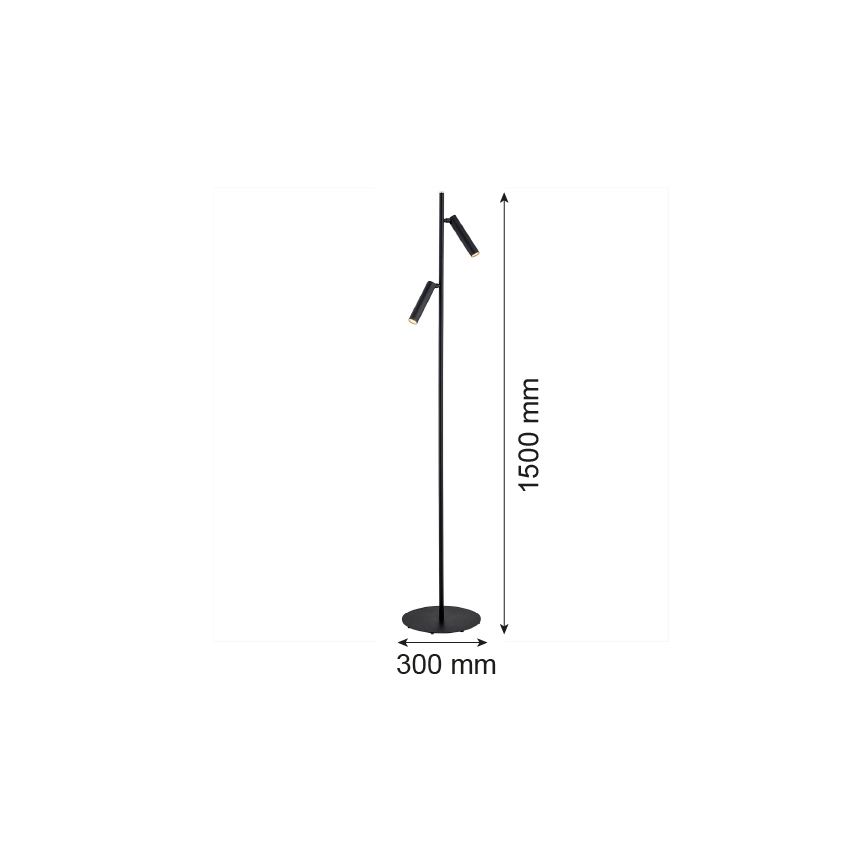 Argon 7082 - Podna lampa TORRE 2xG9/6W/230V crno