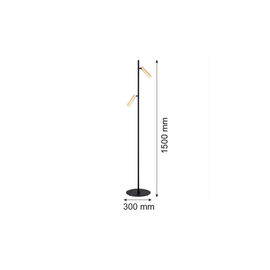 Argon 7083 - Podna lampa TORRE 2xG9/6W/230V crno/mesing