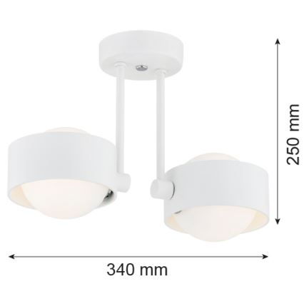 Argon 7088 - Viseći luster MASSIMO PLUS 2xG9/6W/230V beli