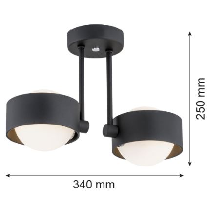 Argon 7089 - Viseći luster MASSIMO PLUS 2xG9/6W/230V crno
