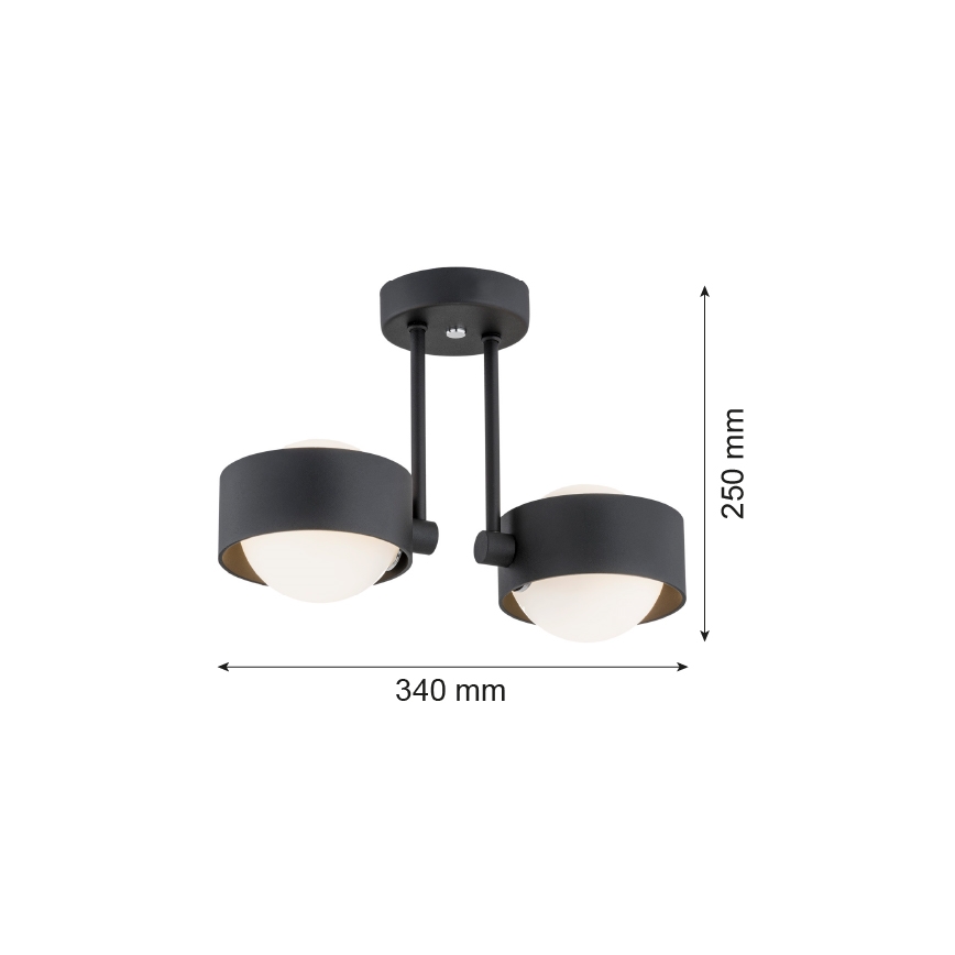 Argon 7089 - Viseći luster MASSIMO PLUS 2xG9/6W/230V crno