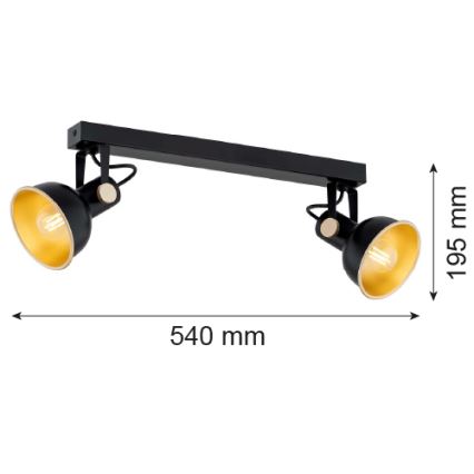 Argon 7142 - Reflektorska lampa LENORA 2xE14/7W/230V crno