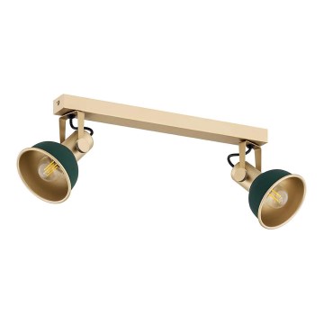 Argon 7143 - Reflektorska lampa LENORA 2xE14/7W/230V zlatna/zelena