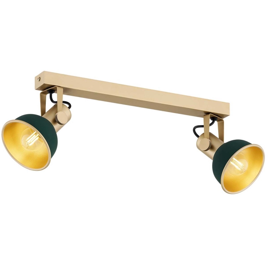 Argon 7143 - Reflektorska lampa LENORA 2xE14/7W/230V zlatna/zelena