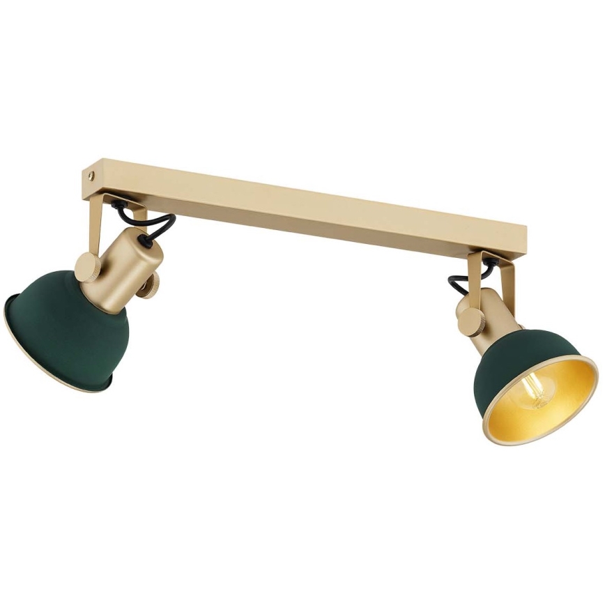 Argon 7143 - Reflektorska lampa LENORA 2xE14/7W/230V zlatna/zelena