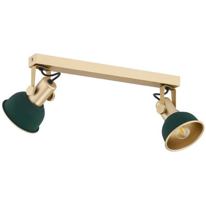 Argon 7143 - Reflektorska lampa LENORA 2xE14/7W/230V zlatna/zelena