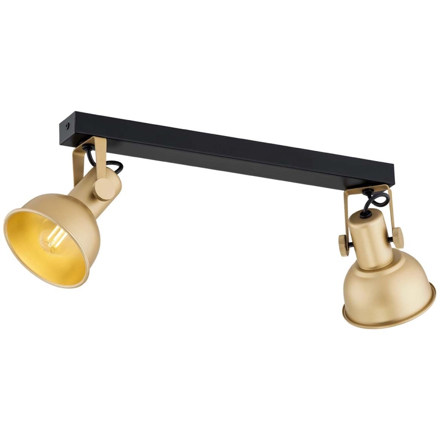 Argon 7144 - Reflektorska lampa LENORA 2xE14/7W/230V zlatna/crno