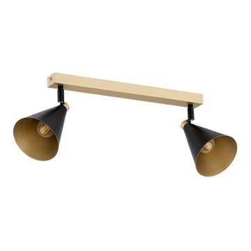 Argon 7147 - Reflektorska lampa LUCINDA 2xE14/7W/230V crno/zlatna