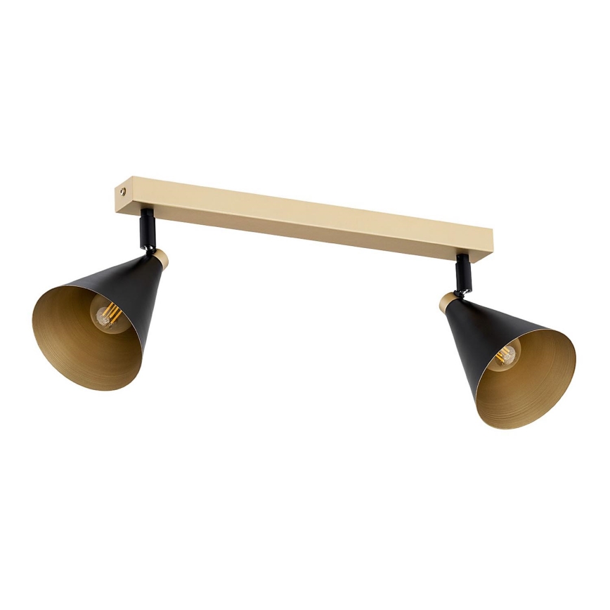 Argon 7147 - Reflektorska lampa LUCINDA 2xE14/7W/230V crno/zlatna