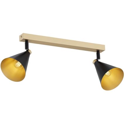 Argon 7147 - Reflektorska lampa LUCINDA 2xE14/7W/230V crno/zlatna
