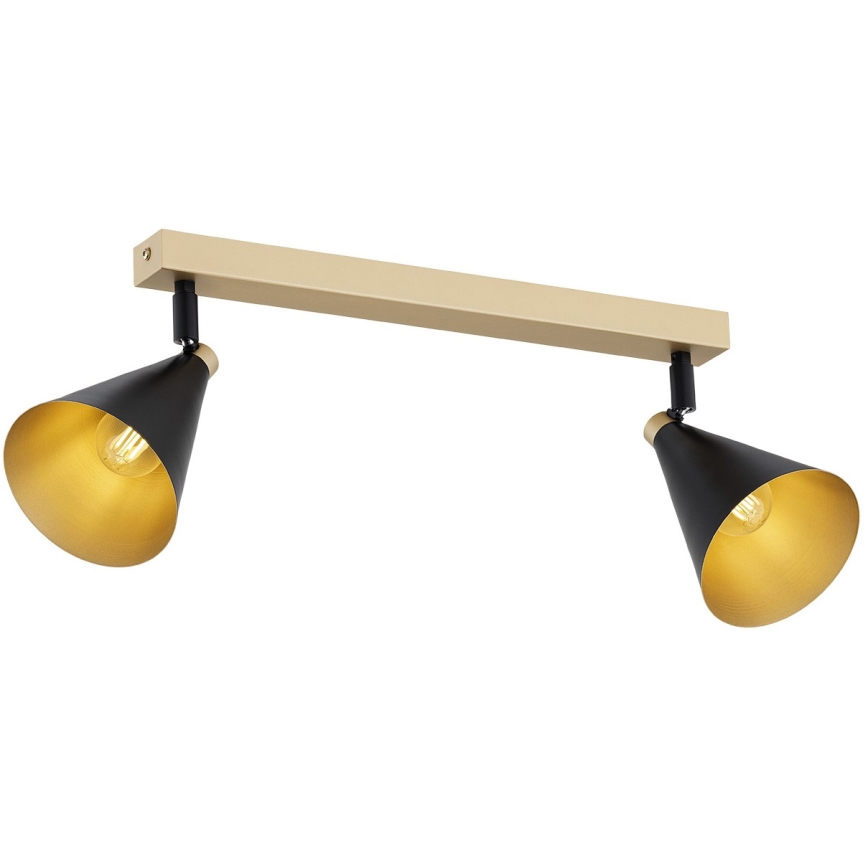 Argon 7147 - Reflektorska lampa LUCINDA 2xE14/7W/230V crno/zlatna