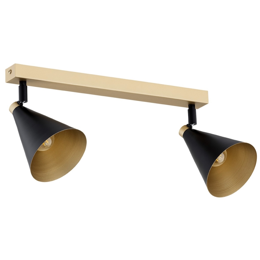 Argon 7147 - Reflektorska lampa LUCINDA 2xE14/7W/230V crno/zlatna