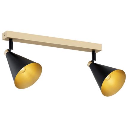 Argon 7147 - Reflektorska lampa LUCINDA 2xE14/7W/230V crno/zlatna