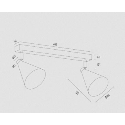 Argon 7170 - Reflektorska lampa LUCINDA 2xE14/7W/230V crno