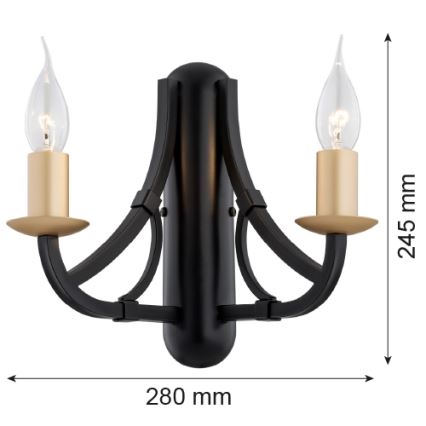 Argon 7181 - Zidna lampa LORENZO 2xE14/7W/230V