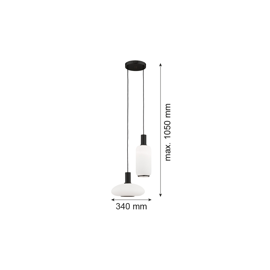 Argon 7214 - Luster na sajli SAGUNTO PLUS 2xE27/15W/230V crno