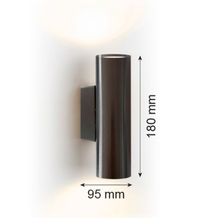 Argon 7231 - Zidna lampa MITOS PLUS 2xGU10/5W/230V crno