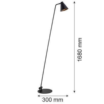 Argon 8003 - Podna lampa AVALONE 1xE27/15W/230V crno