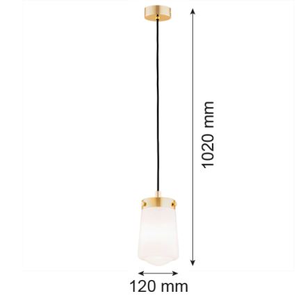 Argon 8004 - Luster na sajli PASADENA 1xE27/15W/230V zlatna/beli