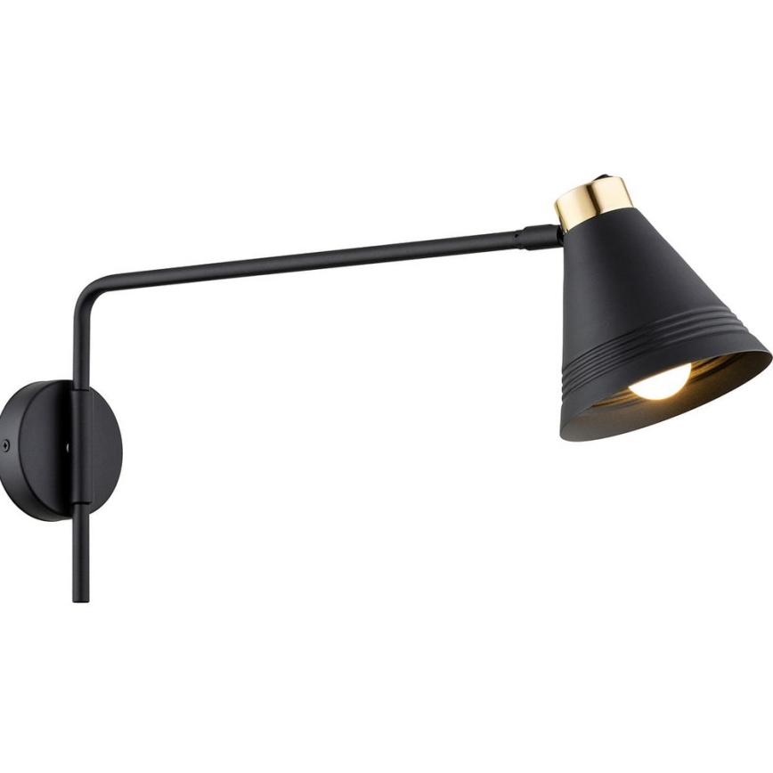 Argon 8009 - Zidna lampa AVALONE 1xE27/15W/230V 57 cm crno/zlatna